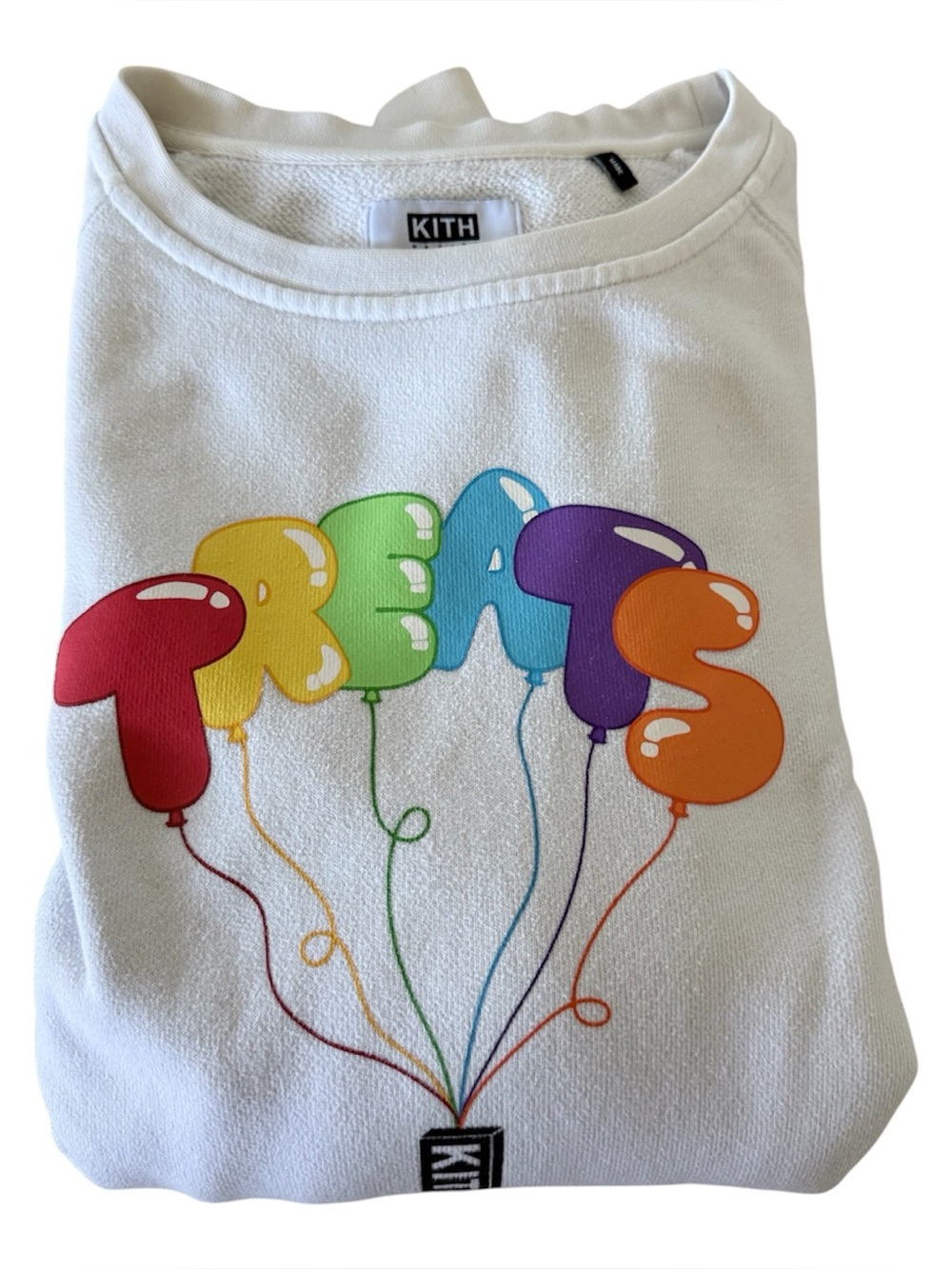 Kith Treats Float Balloons White Crewneck Sweatshirt Pre-Owned Mens Large